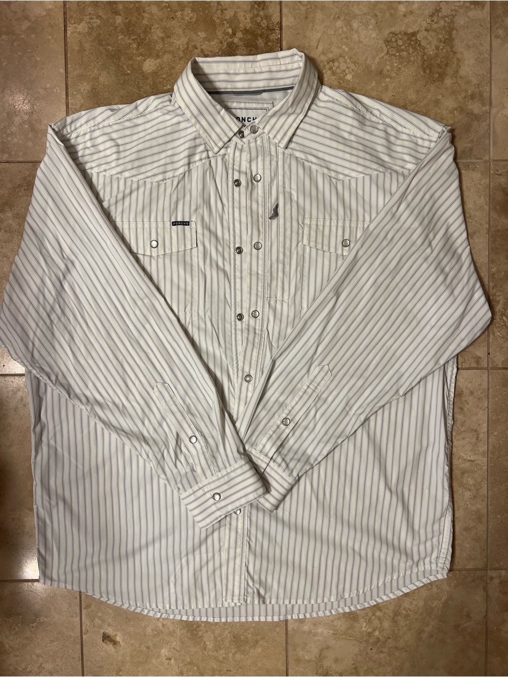 Men’s Poncho Outdoors Concho Striped Western-Style Pearl Snap Shirt